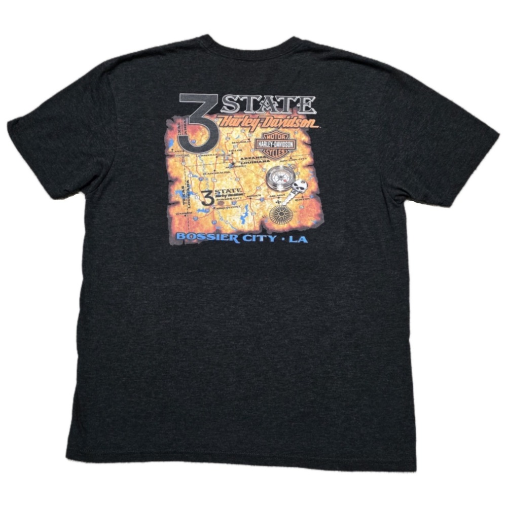 Harley Davidson Mens Tee Shirt Bossier‎ City Louisiana Multicolor Graphic Mens L